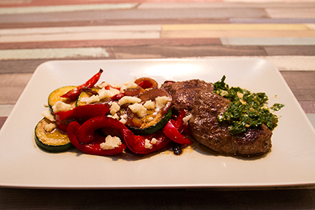 Chimichurri tenderloin with goat cheese & grilled vegetables -Chefbag
